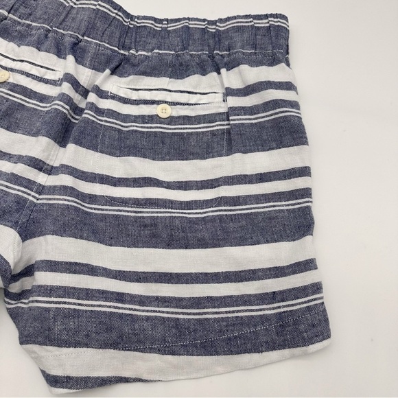 Athleta Stripe Linen Shorts Navy White Size 10 - Picture 9 of 12